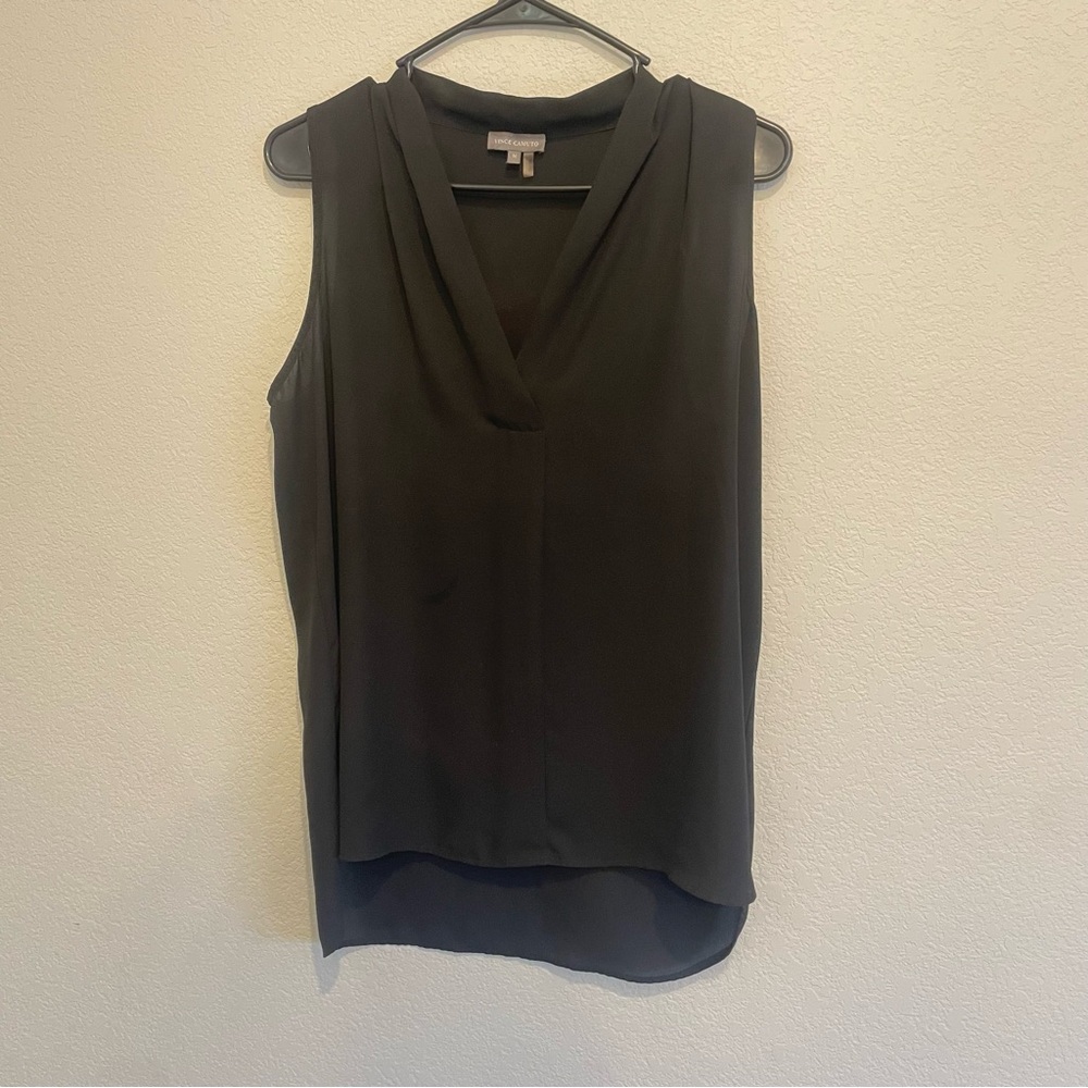 Vince Camuto Black V-Neck Tank Top - Picture 3 of 12